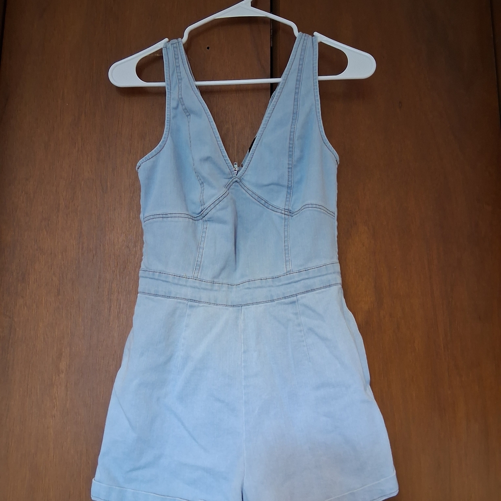 Light Blue Denim Romper
